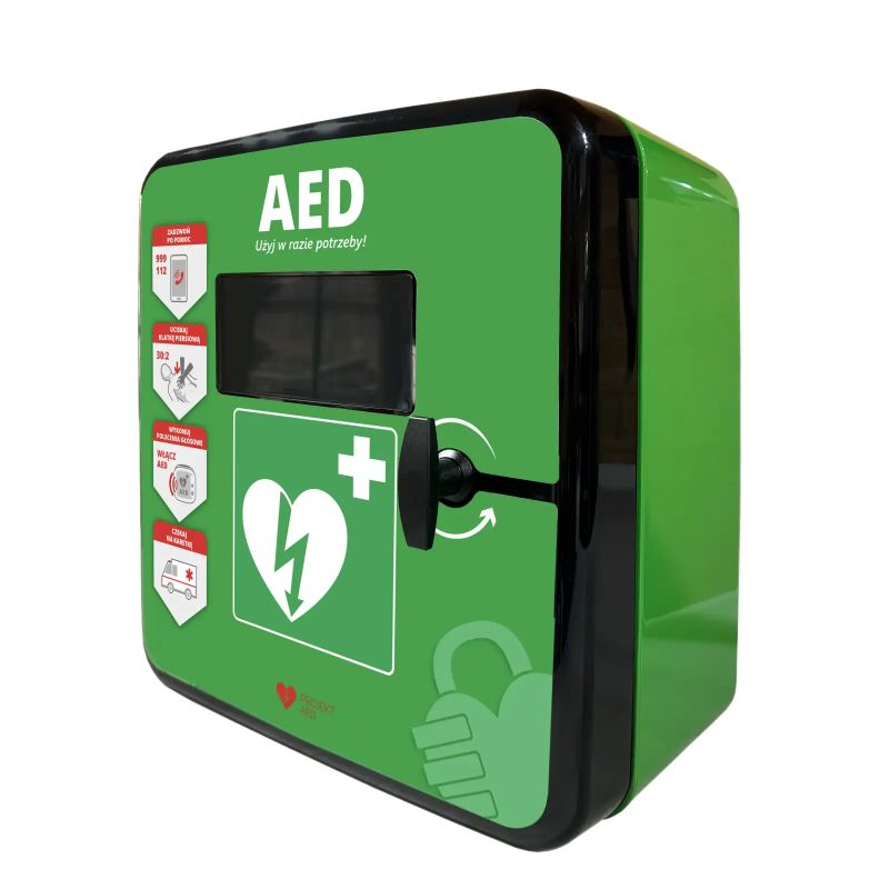 szafka aed, szafka na defibrylator, szafka do przechowywania defibrylatora, defibsafe 